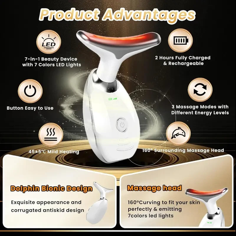 LED Face and Neck Massager – Anti-Aging Skincare Tool