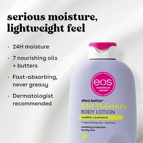 Eos Vanilla Cashmere Body Lotion – 24-Hour Hydrating Moisturizer