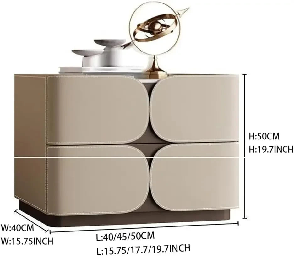 Leather Surface Small Bedside Cabinet – Stylish Nightstand