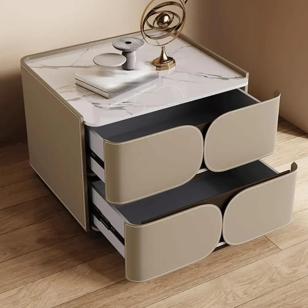 Leather Surface Small Bedside Cabinet – Stylish Nightstand
